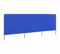Paravientos Playa 3 Paneles Tela Azul Celeste 400x80 cm | Plegable, Postes de Madera, Textil No Tejido, Protección contra Viento y Brisa