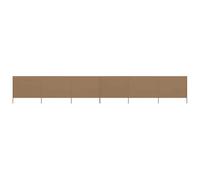 Paravientos Playa 6 Paneles 800x80 cm Gris Topo | Plegable, Postes de Madera, Textil No Tejido, Resistente al Viento