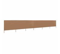 Paravientos Playa 6 Paneles Gris Topo 800x120 cm | Tela No Tejida, Postes de Madera, Plegable, Protección Contra Viento