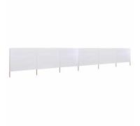 Paravientos Playa 6 Paneles Tela No Tejida 800x120 cm | Plegable, Postes de Madera, Resistente al Viento, Protección Solar para Exteriores