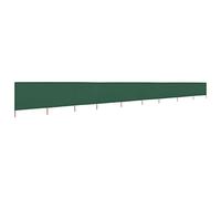 Paravientos Playa 9 Paneles, 1200x80 cm, Verde | Plegable, Postes de Madera, Tejido No Tejido, Resistente al Viento