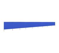 Paravientos Playa 9 Paneles Tela No Tejida 1200x160 cm | Plegable, Postes de Madera, Resistente al Viento, Ideal para Días de Brisa