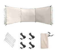 Paravientos plegable de 98x28 pulgadas, bloqueador de viento con revestimiento de plata 210D, cortavientos para acampar con ojal, pantalla de 3 paneles para exteriores, playa, césped, bloqueador
