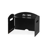 Paravientos plegable para camping, pantalla portátil para estufa de gas, ideal para barbacoas y barbacoas. (Negra)