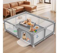 PARC pour Chiot 180 x 150 x 66 cm Avec Porte, PARC pour Chiots ou Petits Chiens, Enclos de Sécurité Robuste pour Animaux, Tissu Épaissi,Maille en Nylon Haute Résistance,Intérieur & Extérieur,Lavable