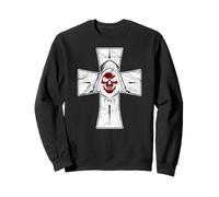 Parca Con Fondo Cruz Roja Cara Desgastada Grunge Sudadera