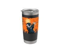 Parca esqueleto dabbing divertido dab baile Halloween muerte Vaso térmico de acero inoxidable de doble pared