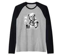 Parca Reloj de Arena gótico Muerte ilustración Camiseta Manga Raglan