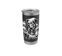 Parca reloj de arena gótico muerte ilustración Vaso térmico de acero inoxidable de doble pared