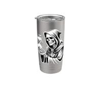 Parca reloj de arena gótico muerte ilustración Vaso térmico de acero inoxidable de doble pared