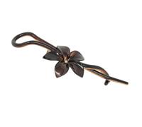 Parcelona Flores de Twist N Clip con cscara de cristal marrn grande 4 """" Acetato de celulosa Hecho en Francia No hay metal de agarre fuerte Central