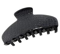 Parcelona France CROCO Medium 3 1/2 Inch Covered Spring Celluloid Black Claw Jaw Hair Clip by Parcelona