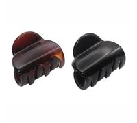 Parcelona French Chic Duo - Juego de 2 pinzas para el pelo de celuloide de color negro y caparazón de tortuga de 1 1/4 pulgadas para cabello fino, accesorios para el cabello, fabricado en Francia
