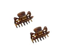 Parcelona French Classic Savana Shaded Light Tortoise Shell Very Small Approx 1 1/2 Inch Hair Claws with Covered Spring - 2 piezas