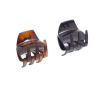 Parcelona French Neo - Juego de 2 pinzas para el pelo, color negro y marrón