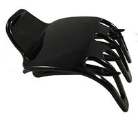 Parcelona French Paw Black Wide Covered Spring Side Slide In Jaw Yoga Hair Claw Clip by Parcelona