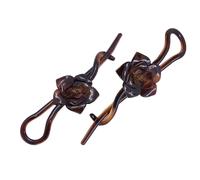 Parcelona French Rose Flower Twist N Clip Set of 2 Cellulose Acetate Shell Hair Clip Barrette