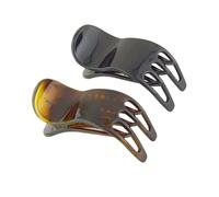 Parcelona French Simply Bear Cub Paw - Juego de 2 pinzas para el pelo con dise o de pata de oso, de caparaz n de tortuga y celuloide negro, de ta