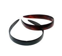 Parcelona Juego de 2 diademas anchas de celuloide hechas en Francia, color marrón y negro