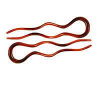 Parcelona - Juego de 2 horquillas para el pelo francesas onduladas y arrugadas en forma de U, de carey, de 4 pulgadas, grandes, para mujer, fabri