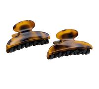 Parcelona Juego de 2 pinzas de celuloide de 2 pinzas de pelo con mandíbula de resorte con agarre antideslizante para mujer, accesorios de pelo de París, hechas en Francia (negro Savana)