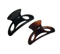 Parcelona - Juego de 2 pinzas para el pelo con forma de concha peque a y mordaza de acetato de celulosa negra (corte franc s)