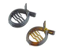 Parcelona - Juego de 2 pinzas para el pelo francesas redondas de 2 pulgadas con dientes internos en carey y celulosa negra.