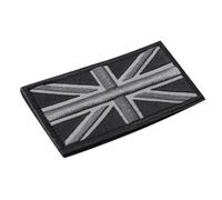 Parche adhesivo con la bandera del Reino Unido Union Jack, 10 cm x 5 cm, nuevo (negro/gris)