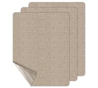 Parche Adhesivo de Tela, 3 Piezas Tela Adhesiva Parches Autoadhesivos de Tela de Lino, para Sofás, Coches, Cortinas, 20 x 28 cm, Gris Beige