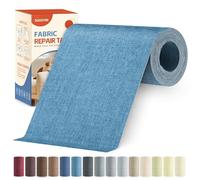 Parche Adhesivo Tela Azul, 10x200cm Tela Adhesiva para Tapizar Autoadhesivo, Kit de Reparación de Parche de Lino Autoadhesivo para Muebles, Toldo, Asientos De Coche, Sillas, SofáS, Cojines