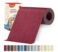 Parche Adhesivo Tela Rojo Oscuro, 10x200cm Tela Adhesiva para Tapizar Autoadhesivo, Kit de Reparación de Parche de Lino Autoadhesivo para Muebles, Toldo, Asientos De Coche, Sillas, SofáS, Cojines
