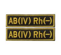 Parche B+ Blood Type - Insignia táctica bordada con para militares, primeros auxilios, airsoft y juegos de combate - Paquete de 2 (B+ negativo) - Equipo esencial para la seguridad