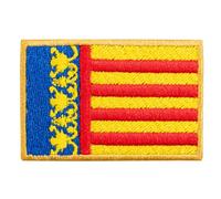 Parche Bandera Comunidad Valenciana - La Textileria - Un parche de 6cm x 4cm - Rectangular - Bordado con Termoadhesivo - Dorado