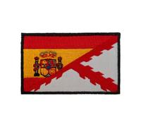Parche bandera de España y Cruz de Borgoña. Aspa de borgoña. Bandera imperial española. Cruz de San Andres. Parche aspa. Parche militar español. Parche imperio español.