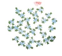 Parche Bordado 50 Uds. Parches de encaje florales bordados rojo verde azul suministros costura reparación 2CM ancho Para Mochilas De Ropa(Blue)