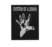 Parche bordado a mano de System of A Down plateado para planchar