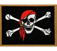 Parche Bordado Bandera Pirata Bandana 7.8cm Para Planchar o Coser