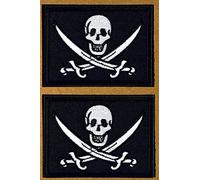 Parche Bordado Bandera Pirata Jack 5.7cm Para Planchar o Coser