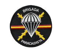 Parche bordado BRIPAC - Brigada Paracaidista del Ejército de Tierra | Insignia militar con cierre de gancho y bucle | Emblema táctico 8x5 cm