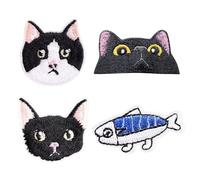 Parche Bordado Con Cara De Gato De 1 Pieza, Parches De Tela Con Cabeza De Gato De 3 Piezas, Parches Para Coser Jeans, Parches Para Planchar En Ropa, Parches Para Manualidades