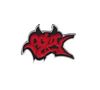 Parche bordado con diseño de Ac Dc ACDC, color rojo y plata, accesorio de recuerdo