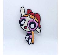 Parche bordado con diseño de superhéroe de The Powerpuff Girls para planchar o coser en color rosa