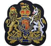 Parche bordado con el escudo del Reino Unido, con la corona de oro británica, para planchar o coser