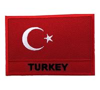 Parche bordado con la bandera de Turquía para coser o planchar