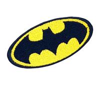 Parche bordado con logotipo de Batman negro sobre amarillo para planchar o coser