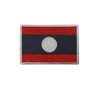Parche bordado con logotipo de la bandera de Laos, parche para planchar o coser