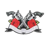 Parche bordado con plancha, diseño de pistola de flores grandes, decoración de ropa DIY para chaquetas, vaqueros, mochilas, 30cm x 21cm