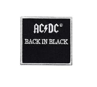 Parche bordado con texto en inglés"ACDC" de Ac Dc en negro