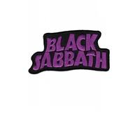 Parche bordado con texto en inglés "Black Sabbath Never Say Die" para planchar