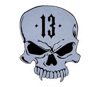 Parche bordado de calavera número 13 Biker Style Skull 13, termoadhesivo Iron-On o costura, para chalecos de moto, chaquetas vaqueros, ropa personalizada